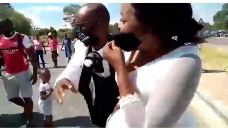 Angry baby mama attacks newlywed couple during wedding ceremony