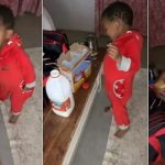 Adorable video of 2-year-old boy making his mum breakfast at 3am (Watch)