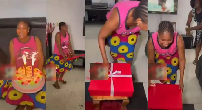 Woman throws special birthday package for her house help, surprises her with gifts (Video)