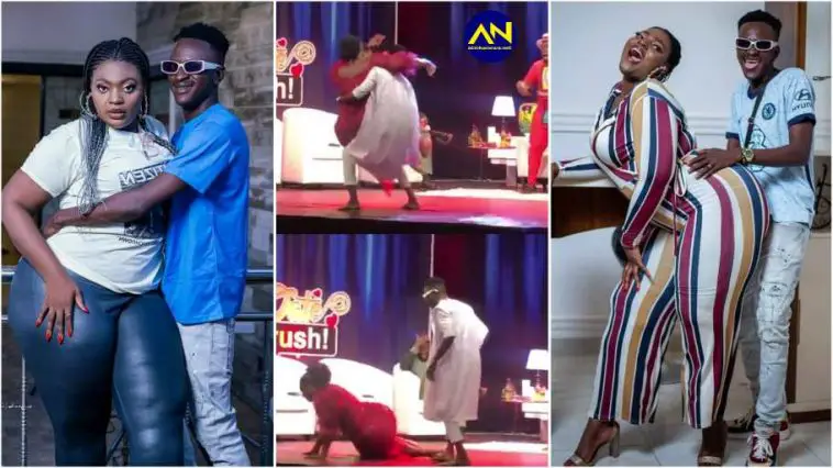 Date Rush Ali falls on stage in failed attempt to lift Shemina on live TV [Watch]