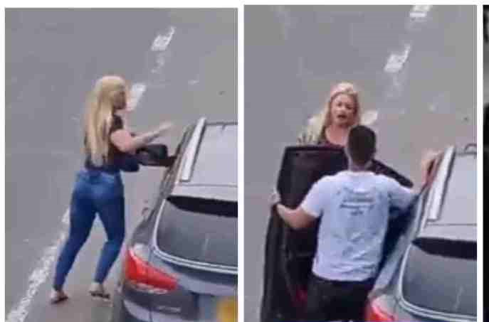 Woman catches her man banging another woman in a car on the roadside [Watch]