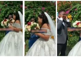 Bride issues stern warning to her groom as they wed (Video)