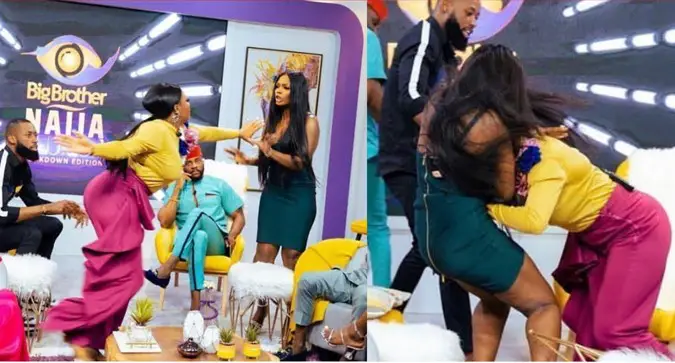 Kaisha and Lucy exchange blows at BBNaija reunion (Video)