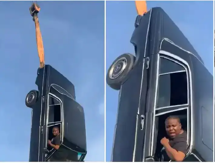Teni cries out as director suspends her in a car for music video [watch]