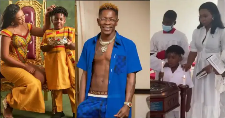 Shatta Wale absent as his son Majesty receives baptism on his 6th birthday