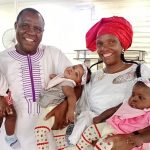 man welcomes triplets with his wife after 15 years of marriage (Photos)