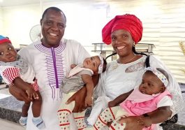 man welcomes triplets with his wife after 15 years of marriage (Photos)