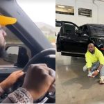 Beautiful moment Davido pulled up to his dad’s Atlanta mansion in his new Rolls Royce (Video)