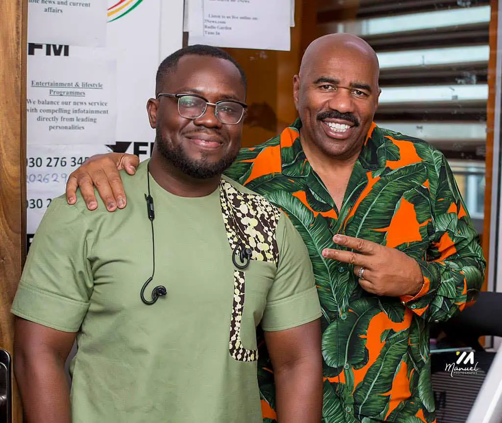 Giovanni Caleb With Steve Harvey On 3FM Drive