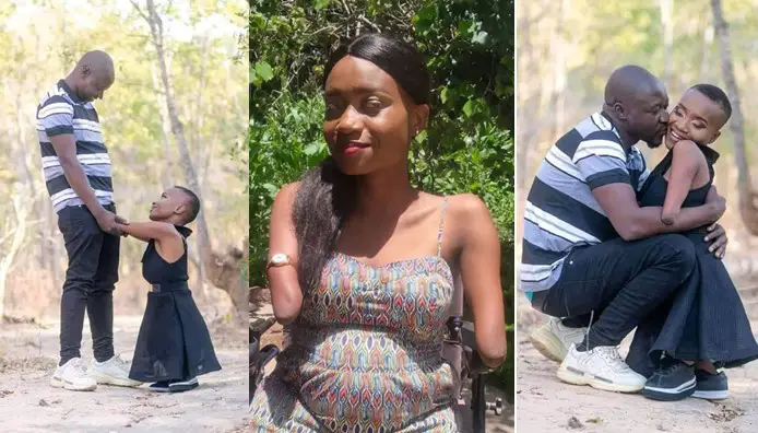 Physically-disbabled woman happily shows off the love of her life (Photos)
