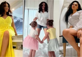 Nadia Buari drops Bedroom Video having Fun with Twin Daughters