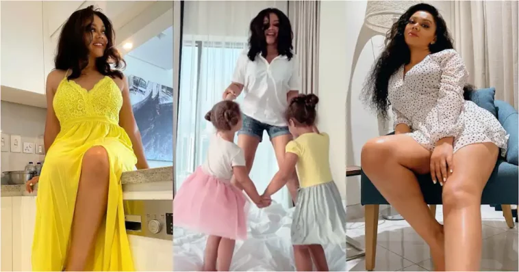Nadia Buari drops Bedroom Video having Fun with Twin Daughters
