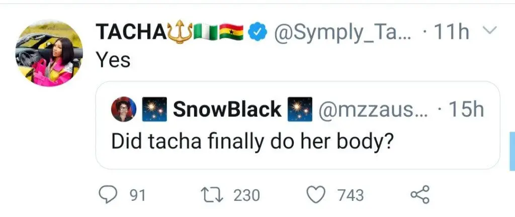 Tacha undergoes plastic surgery for curvy body shape 2 Tacha plastic surgery