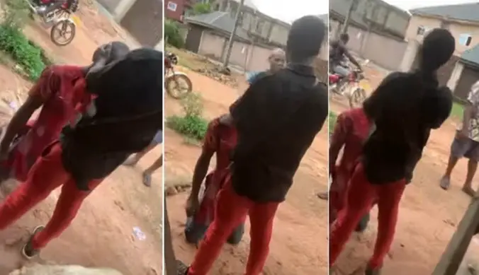 Nigerians organise emergency deliverance for serial thief after he was caught stealing again (Video)
