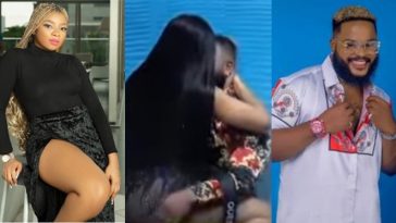 #BBNaija: Fans react as White Money and Queen kiss passionately (Video)