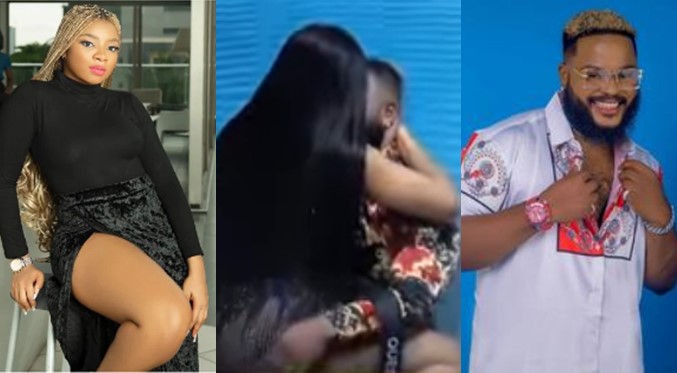 #BBNaija: Fans react as White Money and Queen kiss passionately (Video)