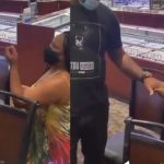 Lady kneels down and proposes to her man at jewelry store immediately after buying engagement ring (Video)