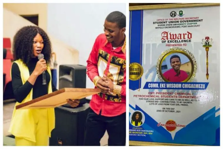 Lady Gives Her Boyfriend An Award