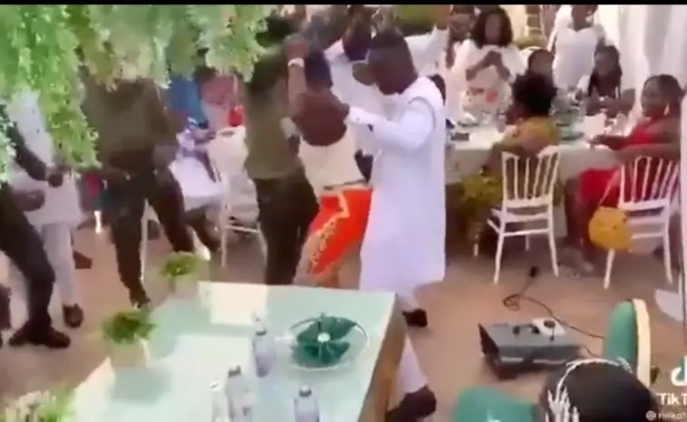 Groom abandons his wife to dance with a guest at their wedding reception