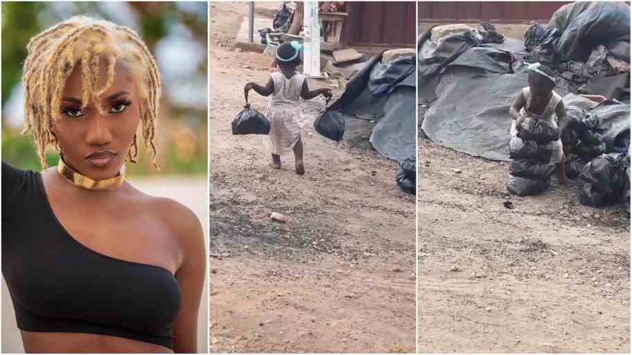 Wendy Shay looks for baby helping mom sell charcoal