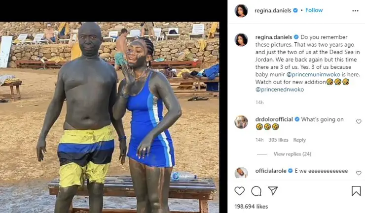 regina daniels ned nwoko post