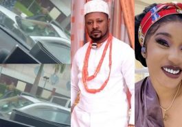 Tonto Dikeh gloats as she shares video of the moment Kpokpogri was allegedly arrested (Watch)