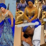 Anita Joseph Under Fire After Sharing Video Of Her Husband Massaging And Kissing Her Feet At An Event (Video)