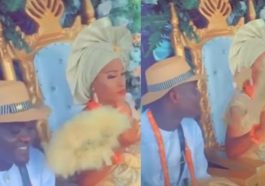 Reactions as bride snubs her groom as he tries to talk to her during their wedding (Video)