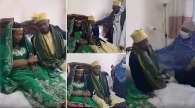 Groom cries as his parents escort him to join his wife on their matrimonial bed (Video)