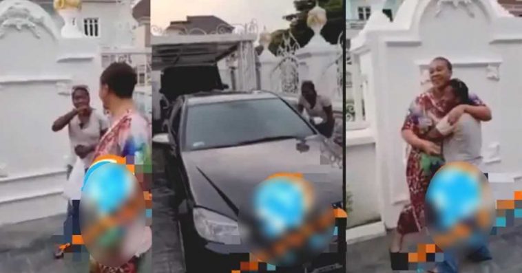 (+VIDEO) Woman surprises her maidservant with a brand new car as gratitude