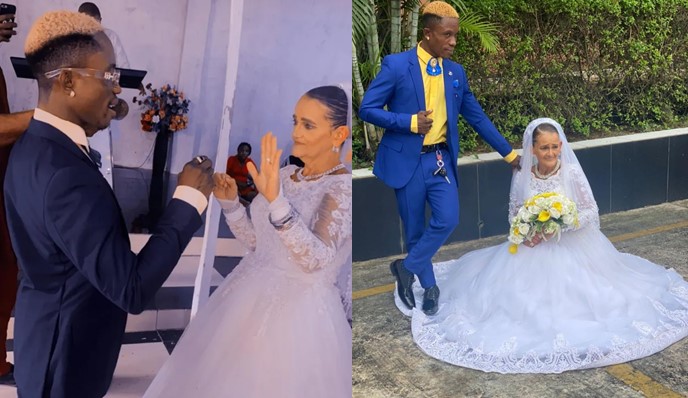 Young Nigerian man marries old white lover