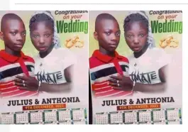 Arrest Both Parents’ – Outrage As 11-Year Old Boy And His Girlfriend Announce ‘Save The Date’ With Pre-Wedding Photos