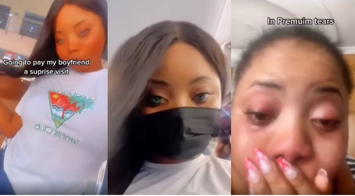 Lady travels to pay her boyfriend a surprise visit but it ends in premium tears