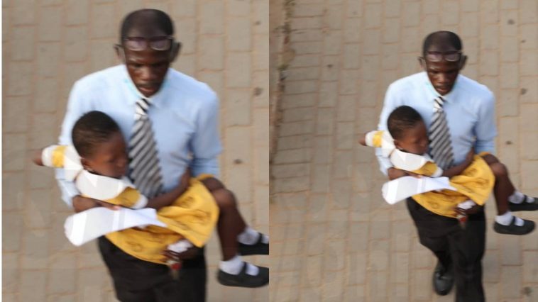 Man Seen Carrying His Daughter To School To Be Gifted A Car