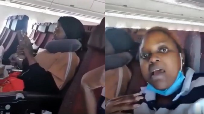 Airplane conveys only two passengers from Lagos to London following travel ban (Video)