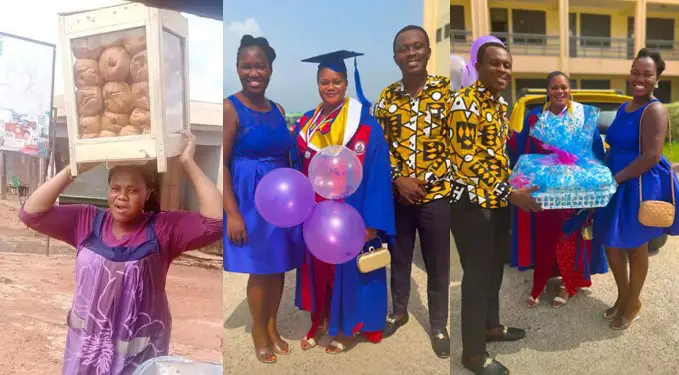 Single mother who hawked to train herself in school graduates with first class