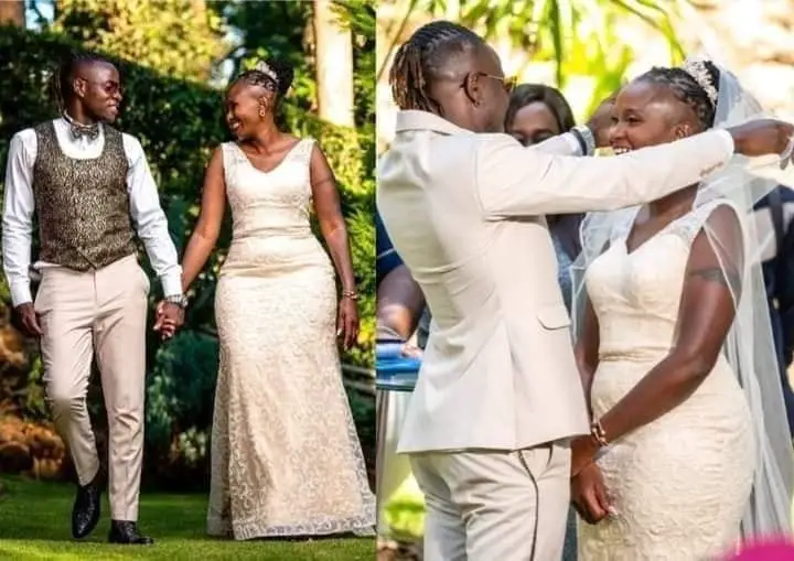 32-year-old Kenyan gospel musician weds his 51-year-old girlfriend (photos)
