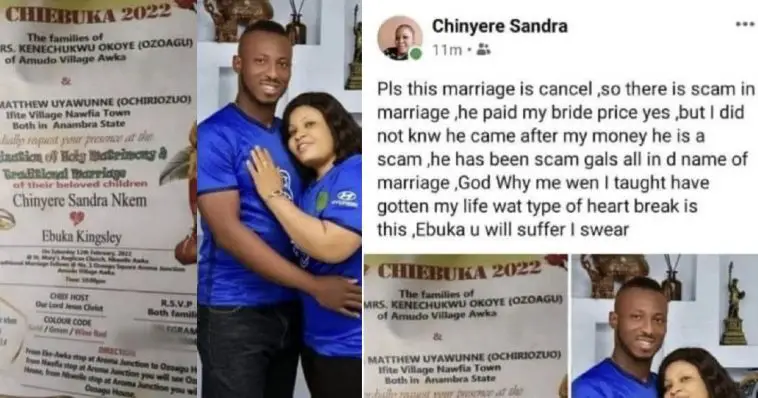 Woman ends her marriage just days after tying the knot with young lover