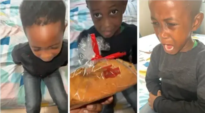 Boy breaks down in tears as he rejects his mum’s gift and asks for a baby sister instead (Video)