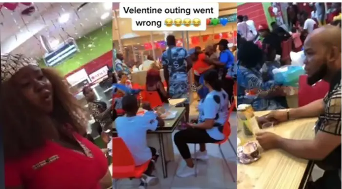 Lady visits mall to buy gift for her man only to catch him there with another lady (Video)