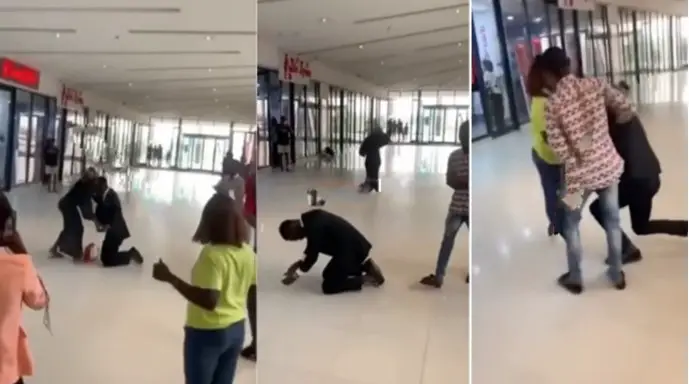 Lady says no and walks out on her man after he proposed at a mall (Video)