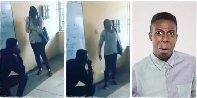 Lecturer helps student reconcile with his girlfriend in class (Video)