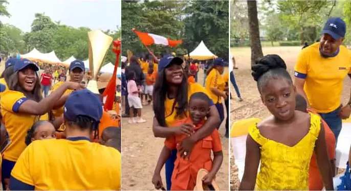 Mercy Johnson attends her kids’ inter-house sports, Purity sulks as her brother’s team wins