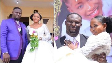 Lady ties the knot with her former secondary school teacher (Photos)