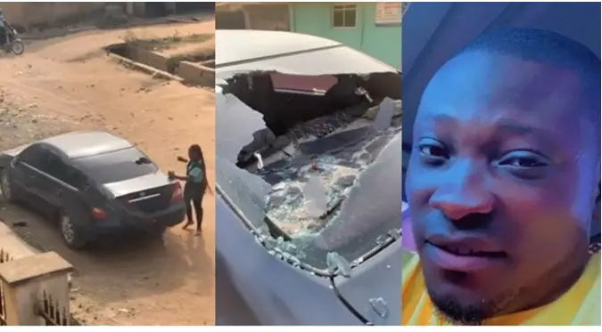 Woman destroys her husband’s car after accusing him of cheating (Video)