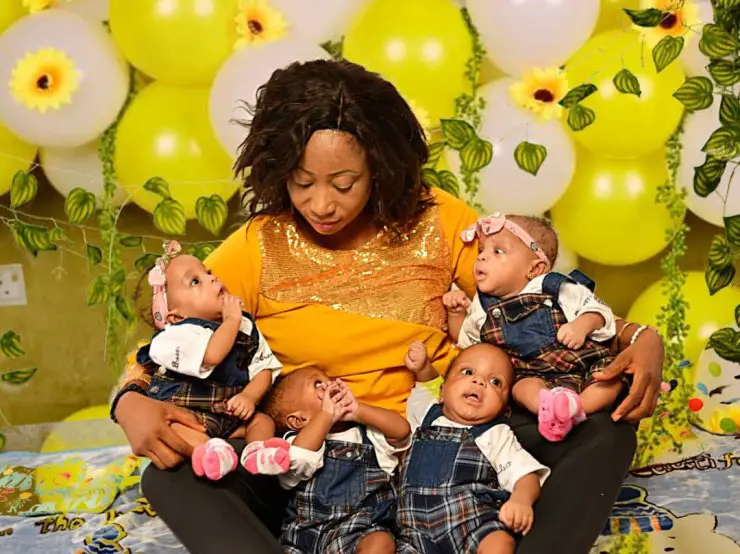 Woman Gives Birth To Quadruplets After 12 Years Of Waiting (See Photos)