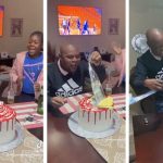Man who was unexcited about his birthday cake screams after seeing money inside (Video)