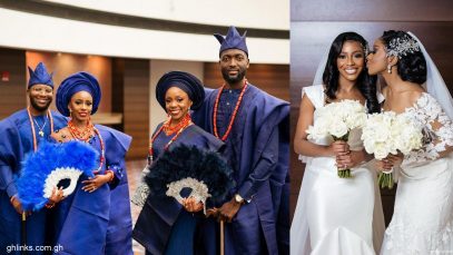 Beautiful Twin Sisters Wed on the Dame Day in Gorgeous Gowns