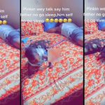 Woman stunned as she walks in to see her baby boy tied to her husband’s waist as he sleeps (Video)