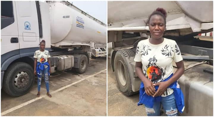 One of a Kind: 26-Year-Old Lady Seen Driving Tanker, Photos Go Viral